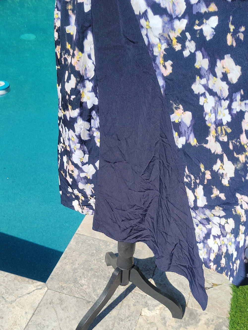 Boho Flowy Blue Floral Whimsical Romantic Summer Dress XL - Picture 7 of 12